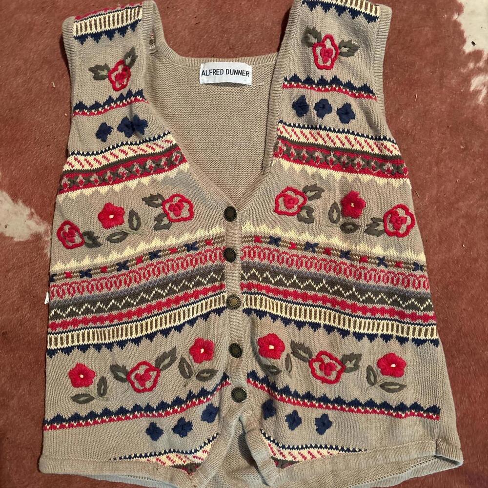 Women's Tan and Multi Jumper